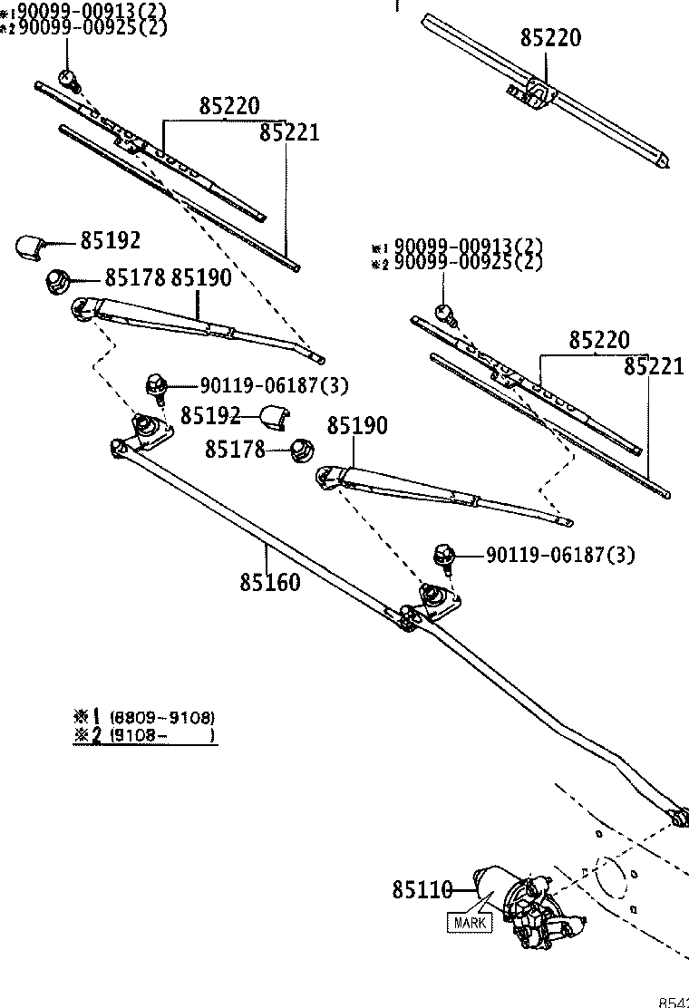 85211-35050 ARM ASSY, WINDSHIELD WIPER product image