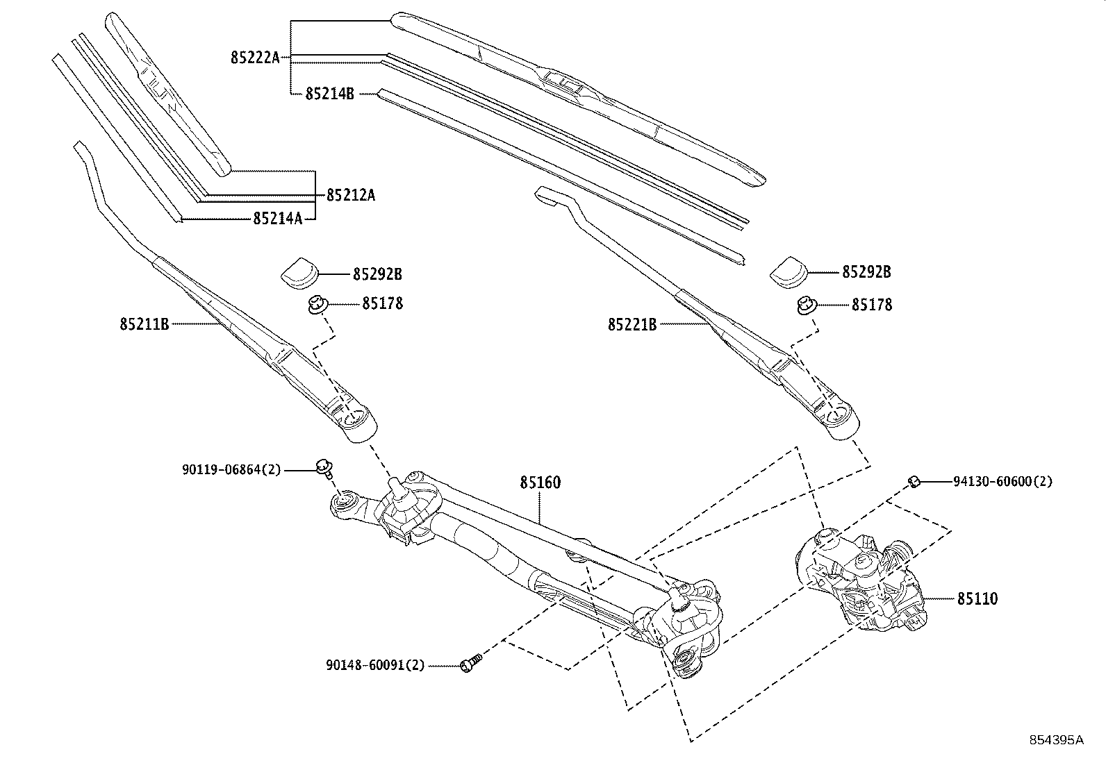 85212-52280 BLADE, FR WIPER, RH product image