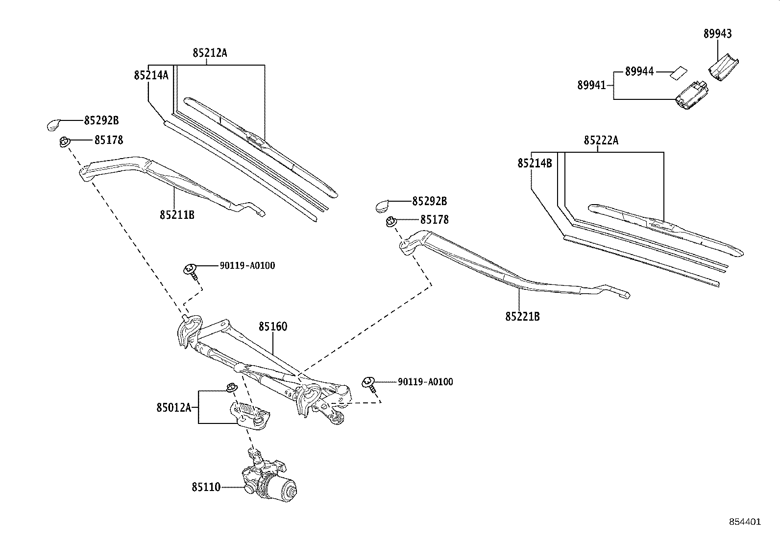 85214-0E130 RUBBER, WIPER, RH product image