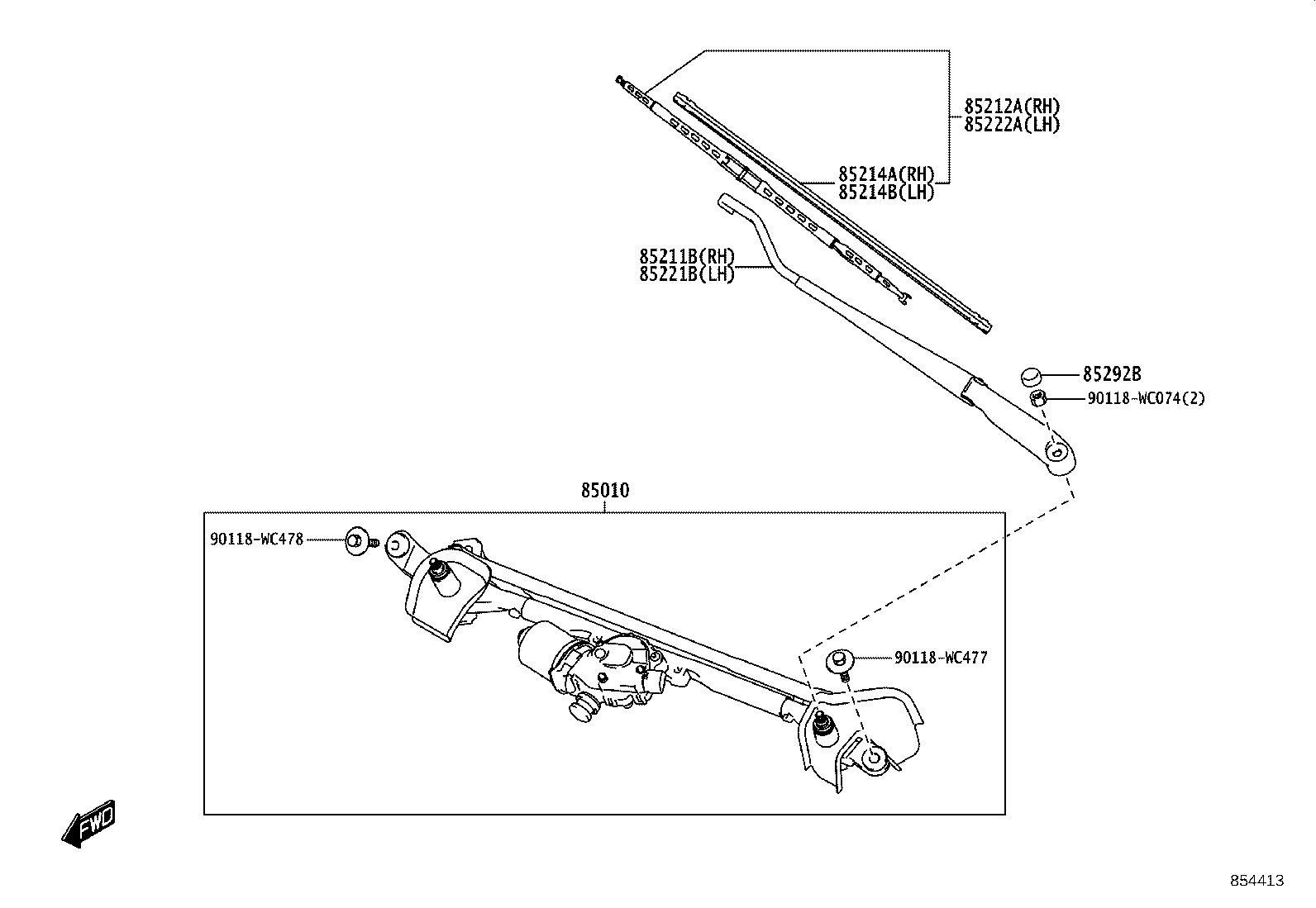 85212-WC003 BLADE, FR WIPER, RH product image