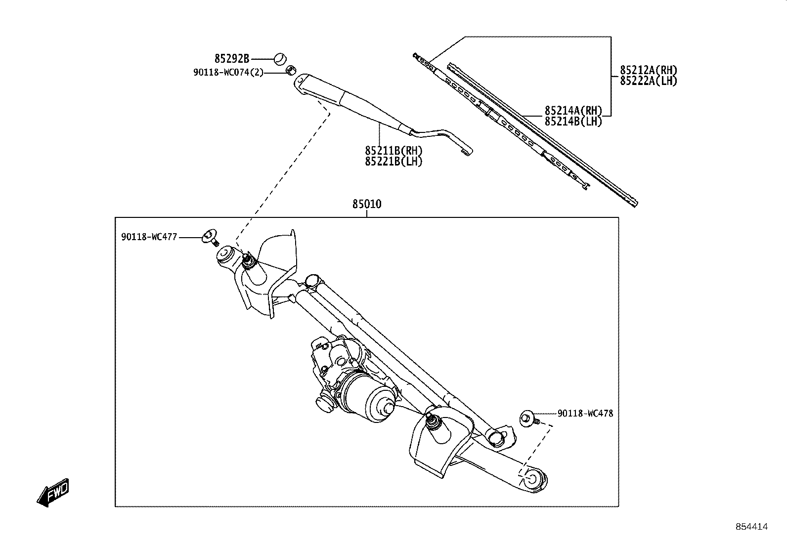 85212-WC003 BLADE, FR WIPER, RH product image
