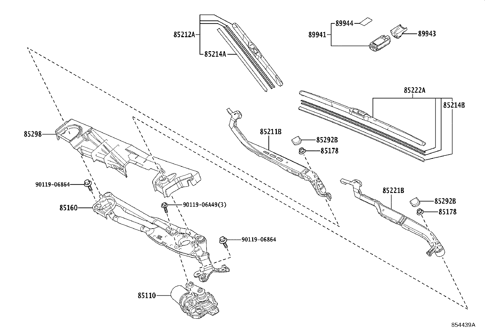85214-11010 RUBBER, WIPER, RH product image