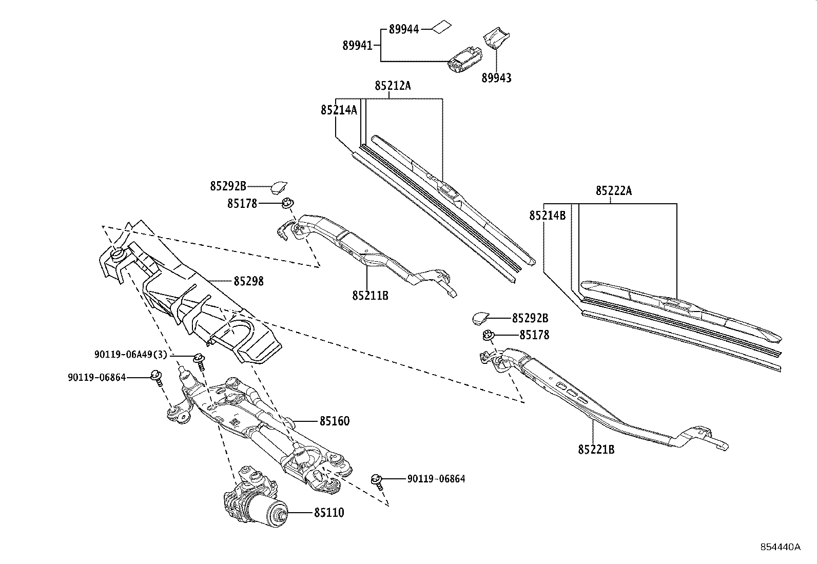 85214-11010 RUBBER, WIPER, RH product image
