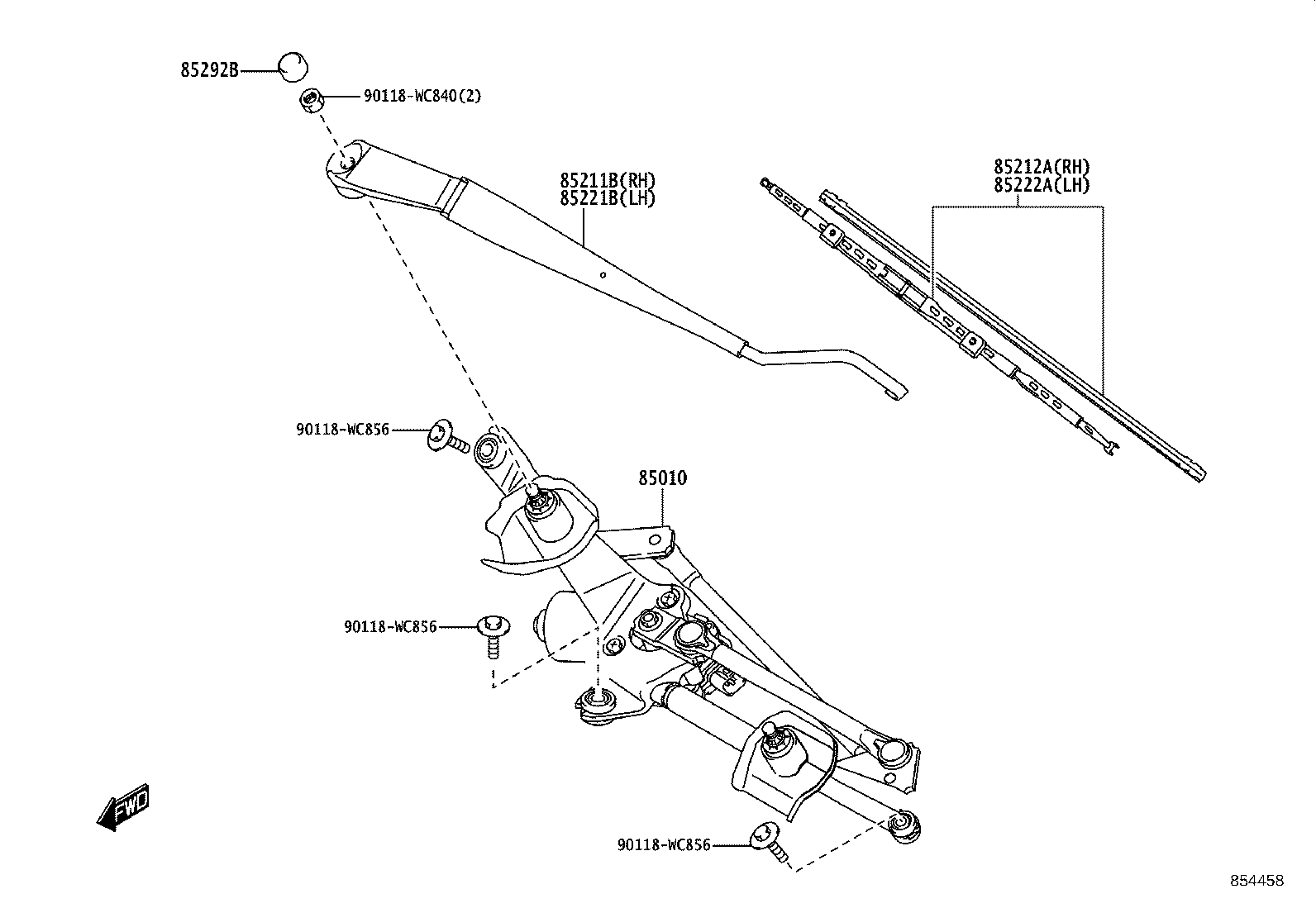 85212-WC006 BLADE, FR WIPER, RH product image
