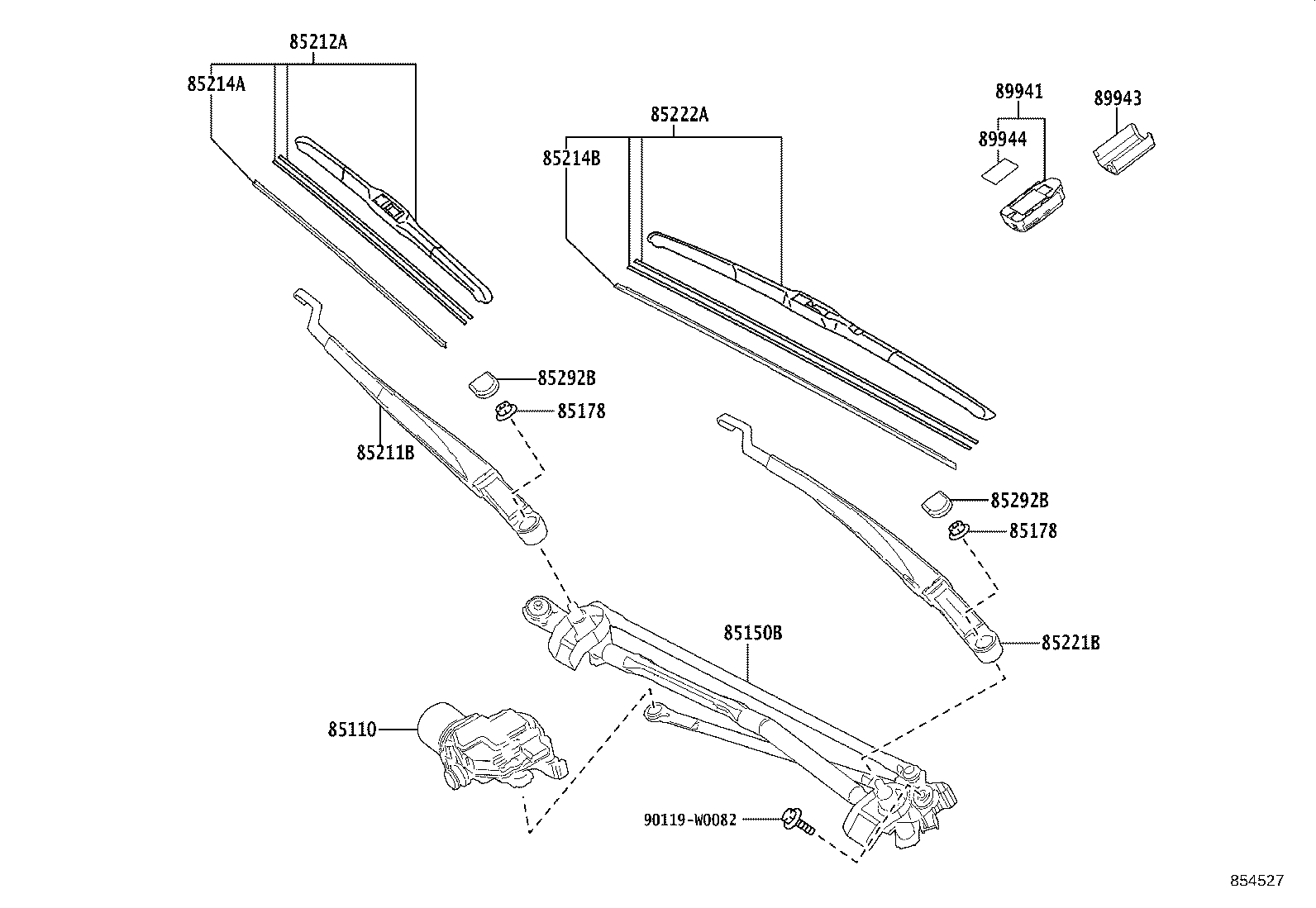 85212-33350 BLADE, FR WIPER, RH product image
