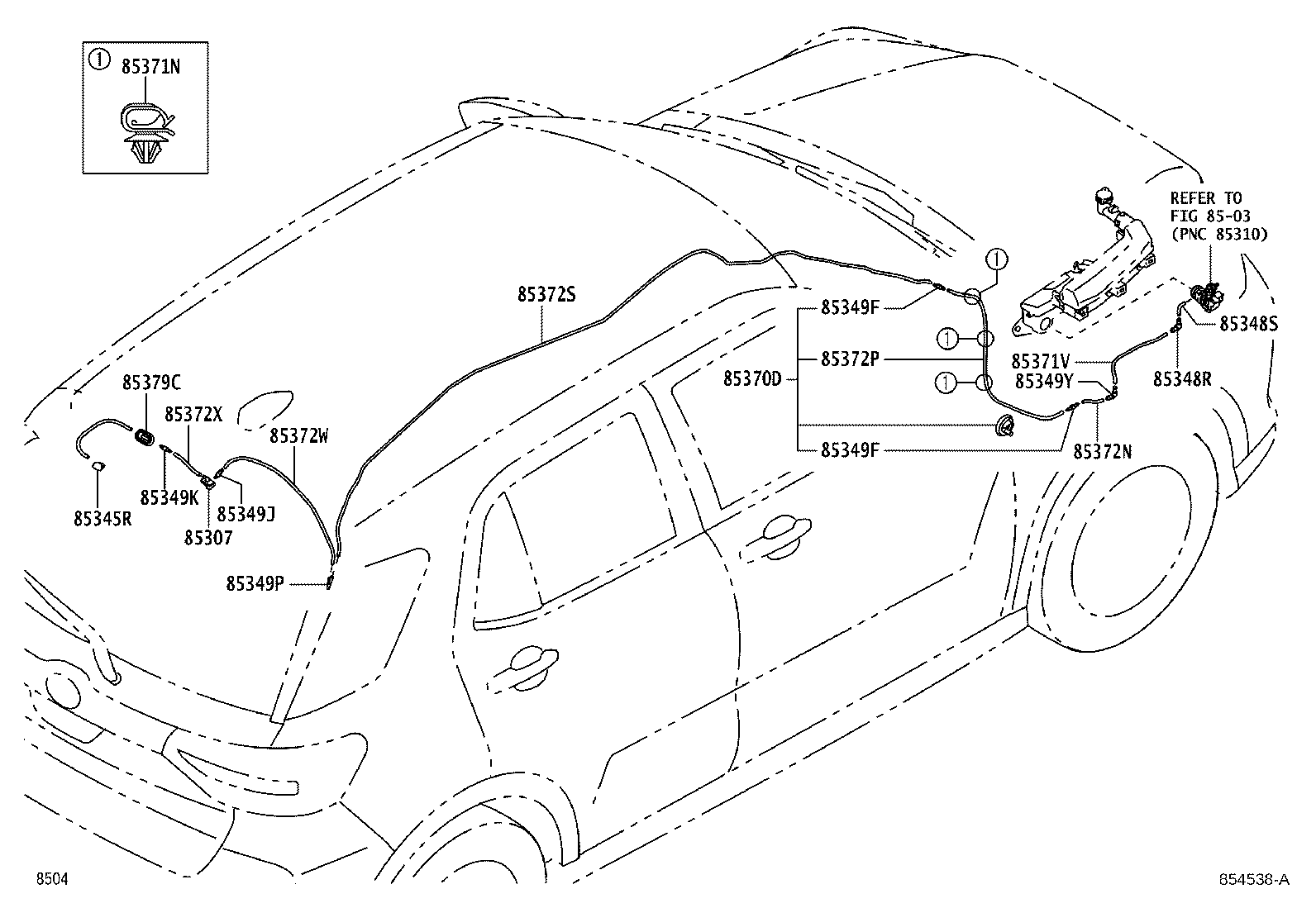 85375-BZ020 JOINT, REAR WASHER ELBOW, NO.1 product image