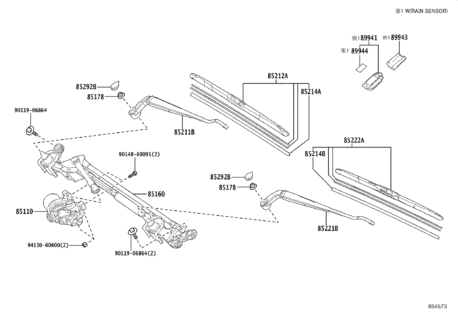 85212-60230 BLADE, FR WIPER, RH product image