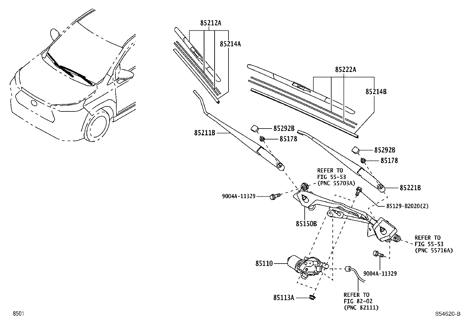 85214-BZ460 RUBBER, WIPER, RH product image