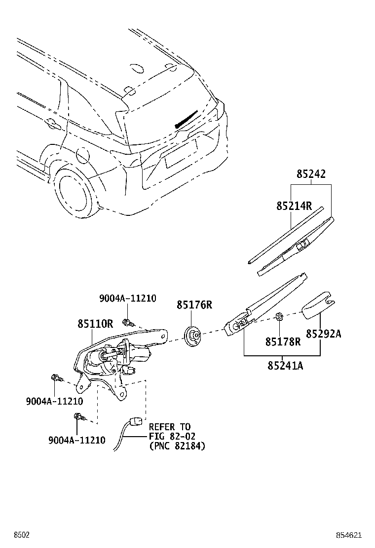 85176-BZ130 CAP, REAR WIPER LINK product image