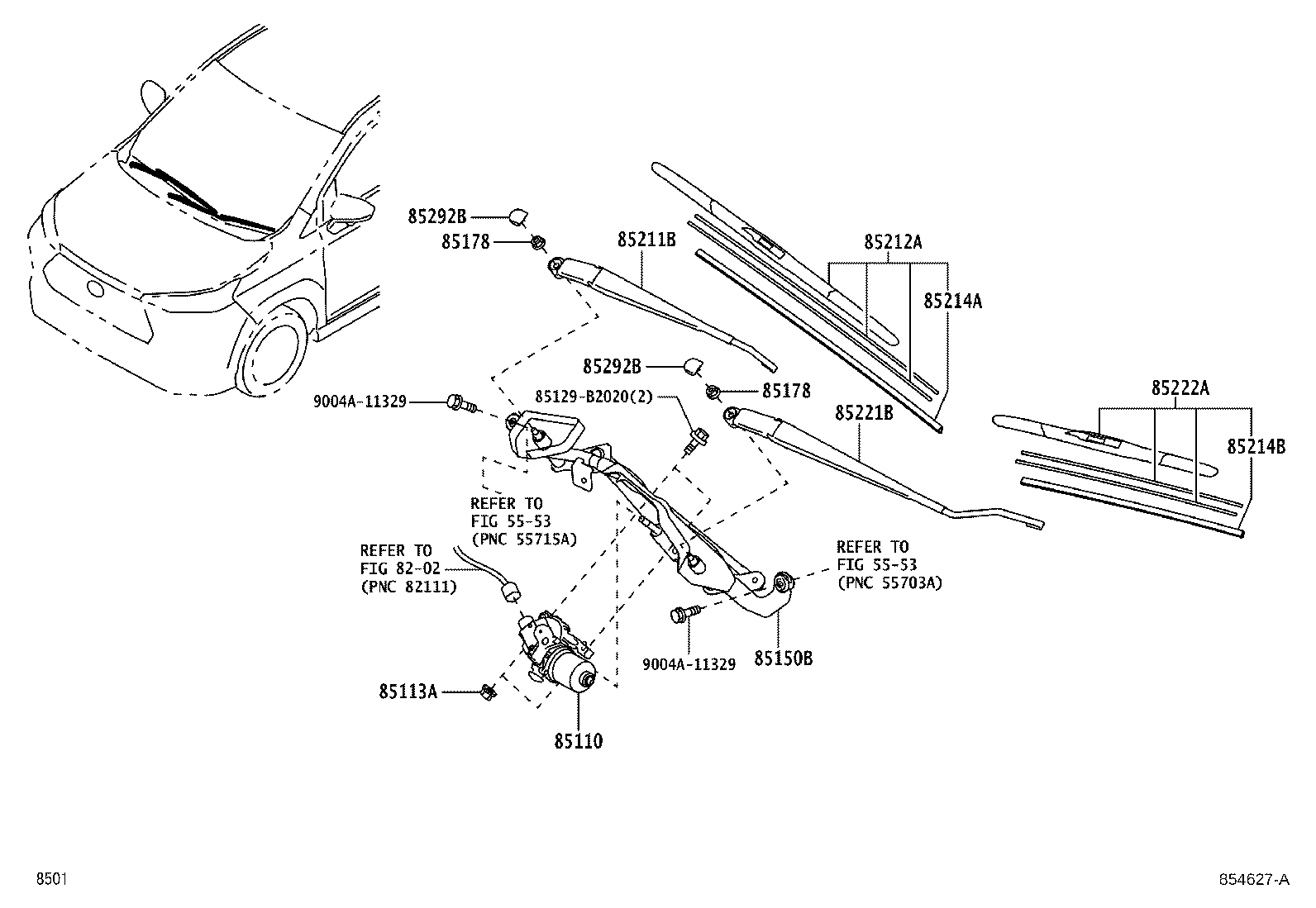 85214-BZ460 RUBBER, WIPER, RH product image