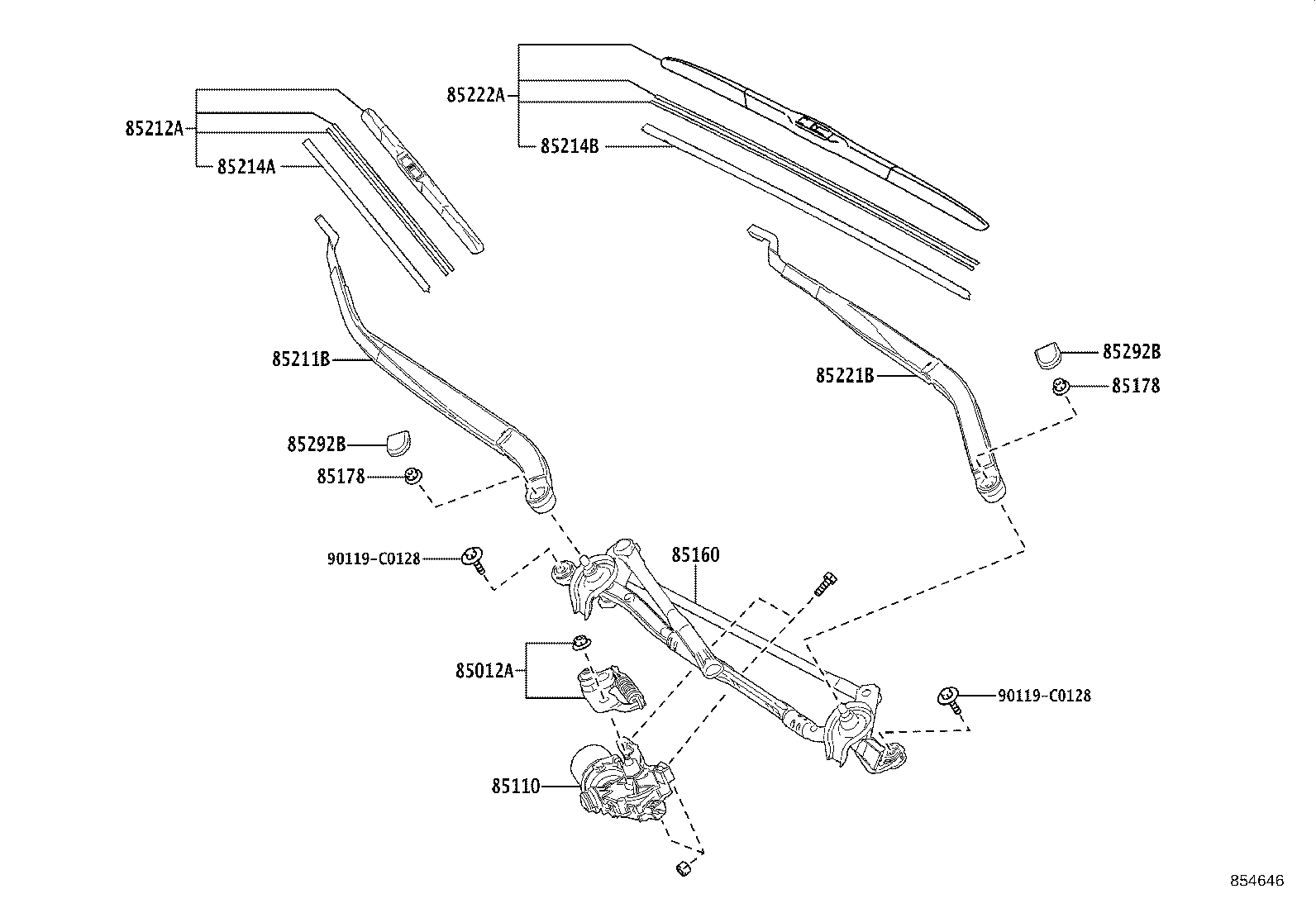 85150-0E140 LINK ASSY, WINDSHIELD WIPER product image