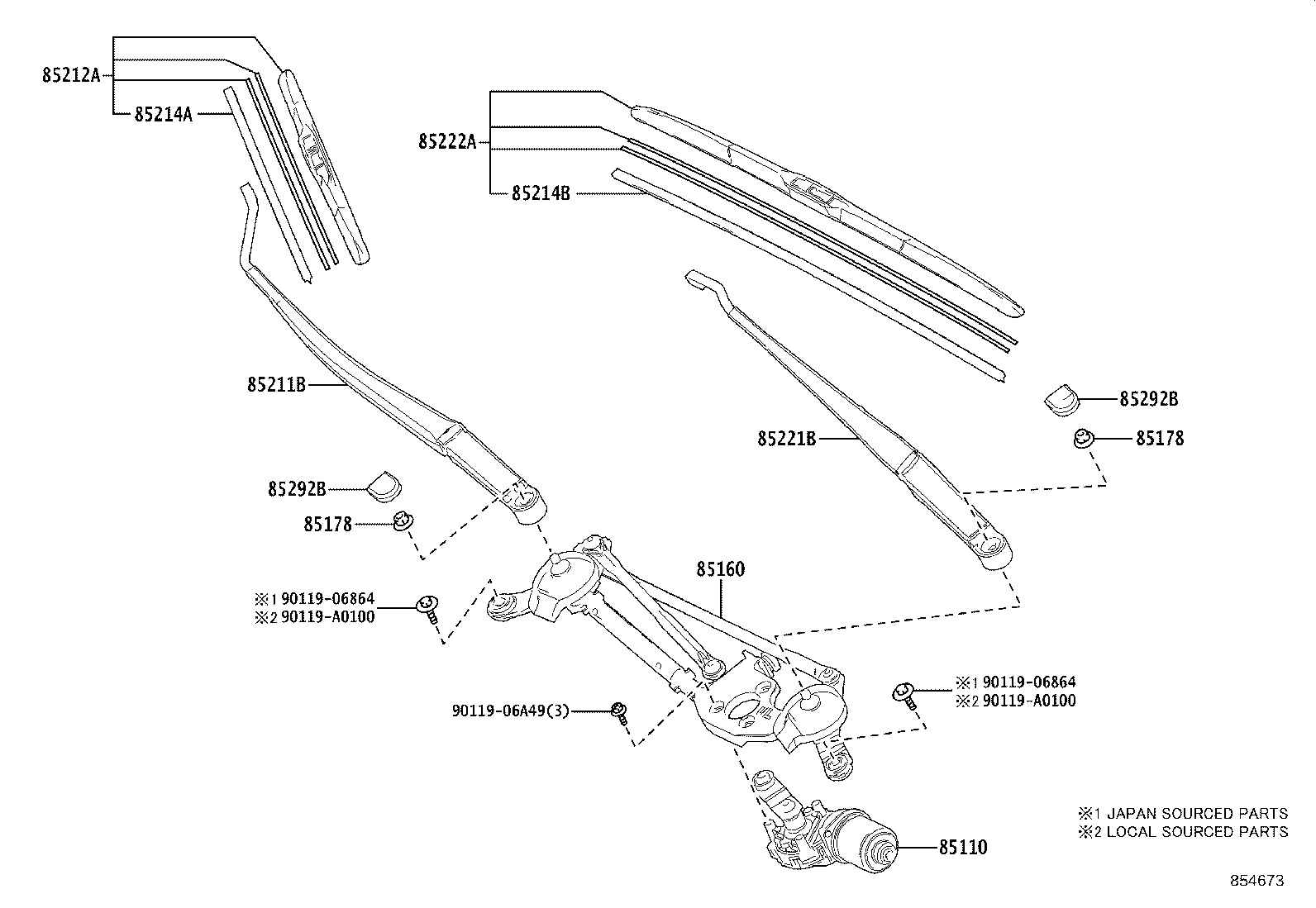 85214-0A160 RUBBER, WIPER, RH product image