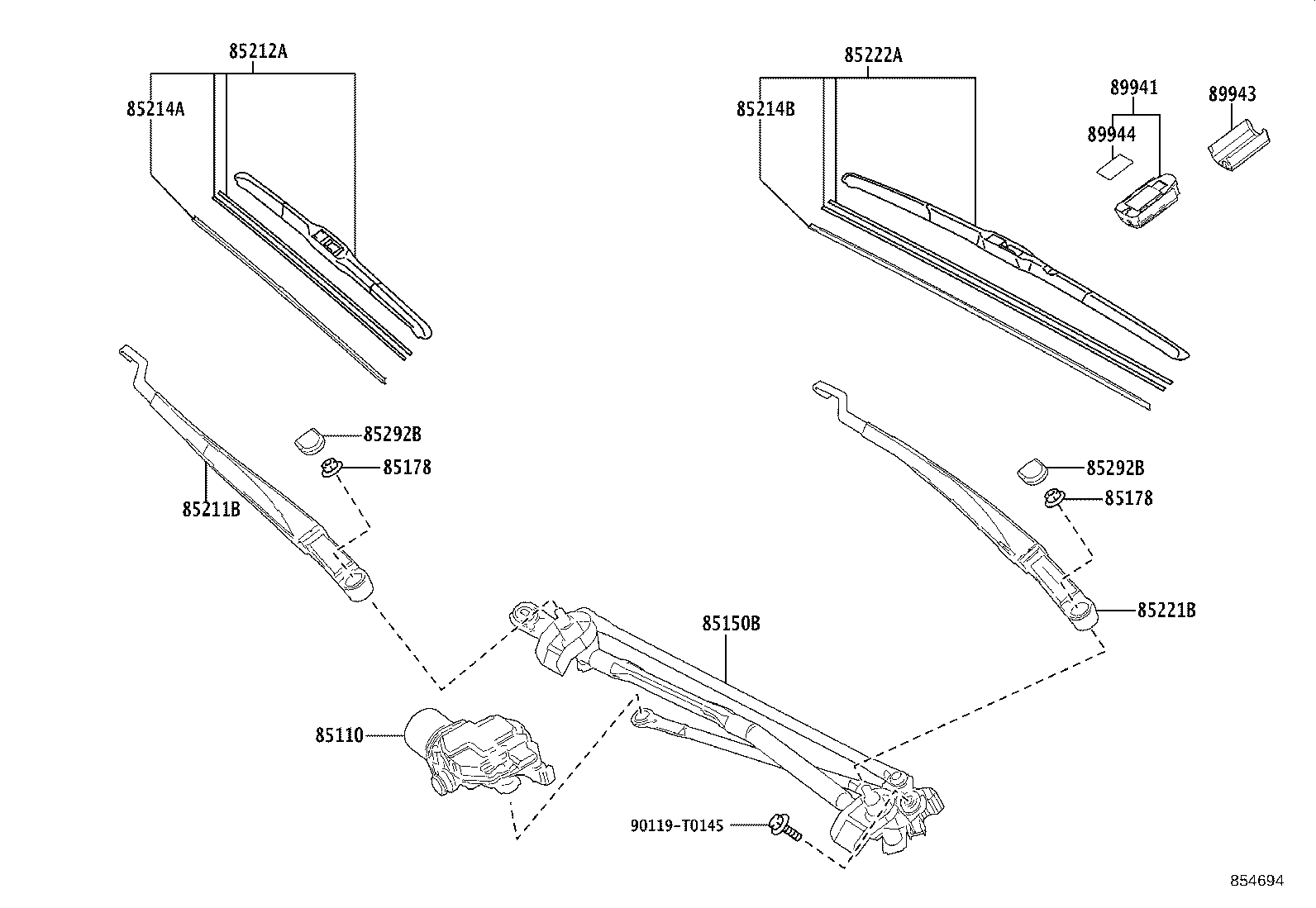 85150-06231 LINK ASSY, WIPER product image