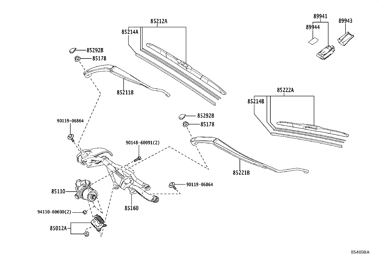 85212-78080 BLADE, FR WIPER, RH product image