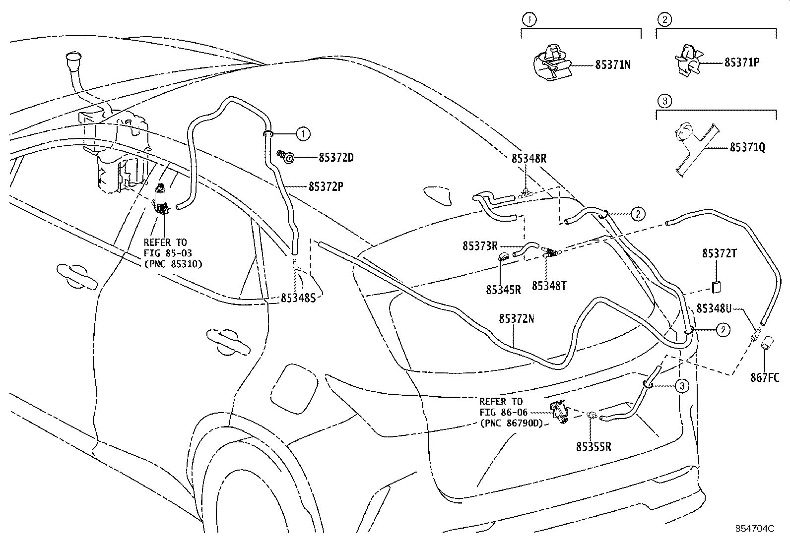 82711-16790 CLAMP, REAR WASHER HOSE product image