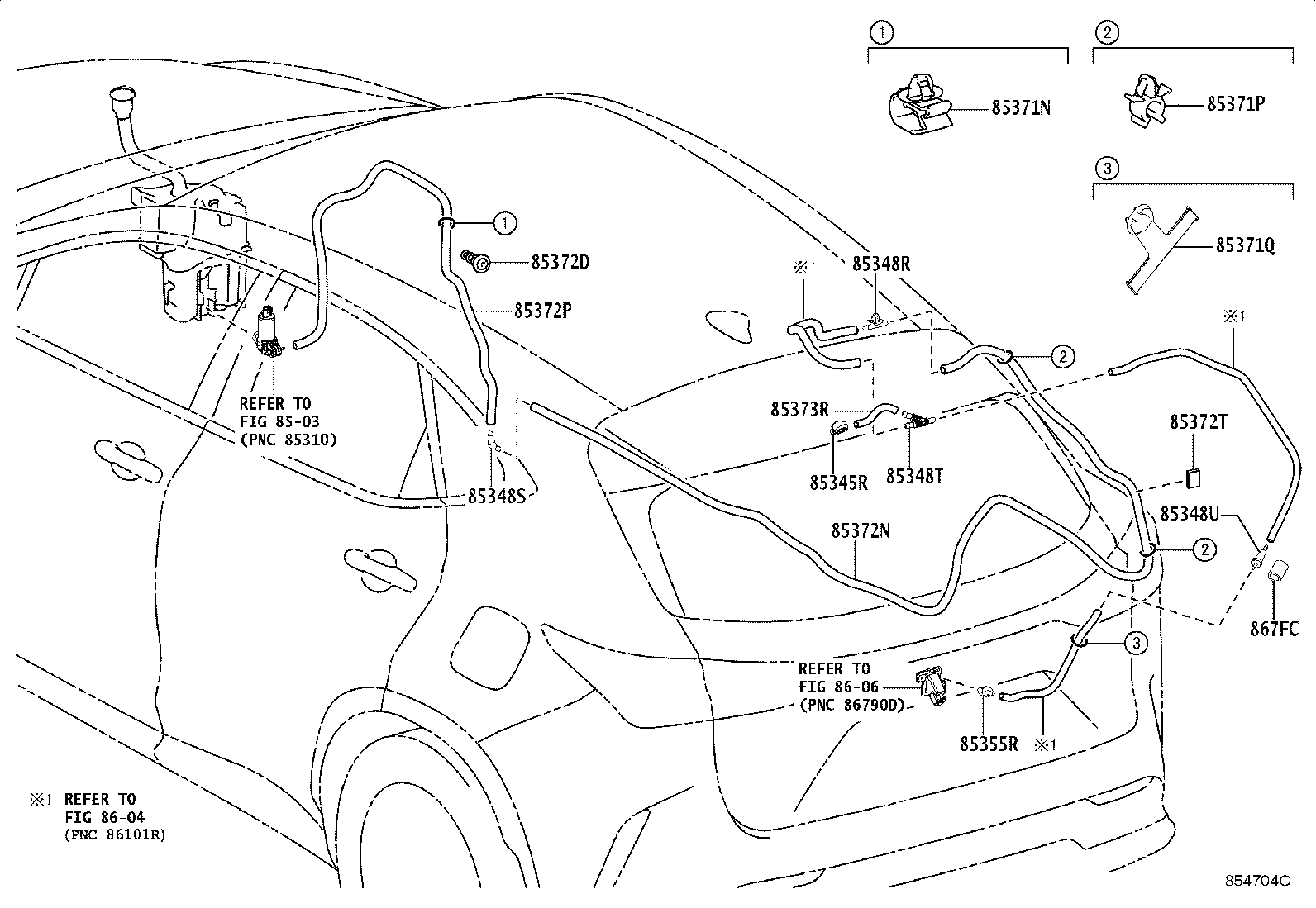 82711-16790 CLAMP, REAR WASHER HOSE product image