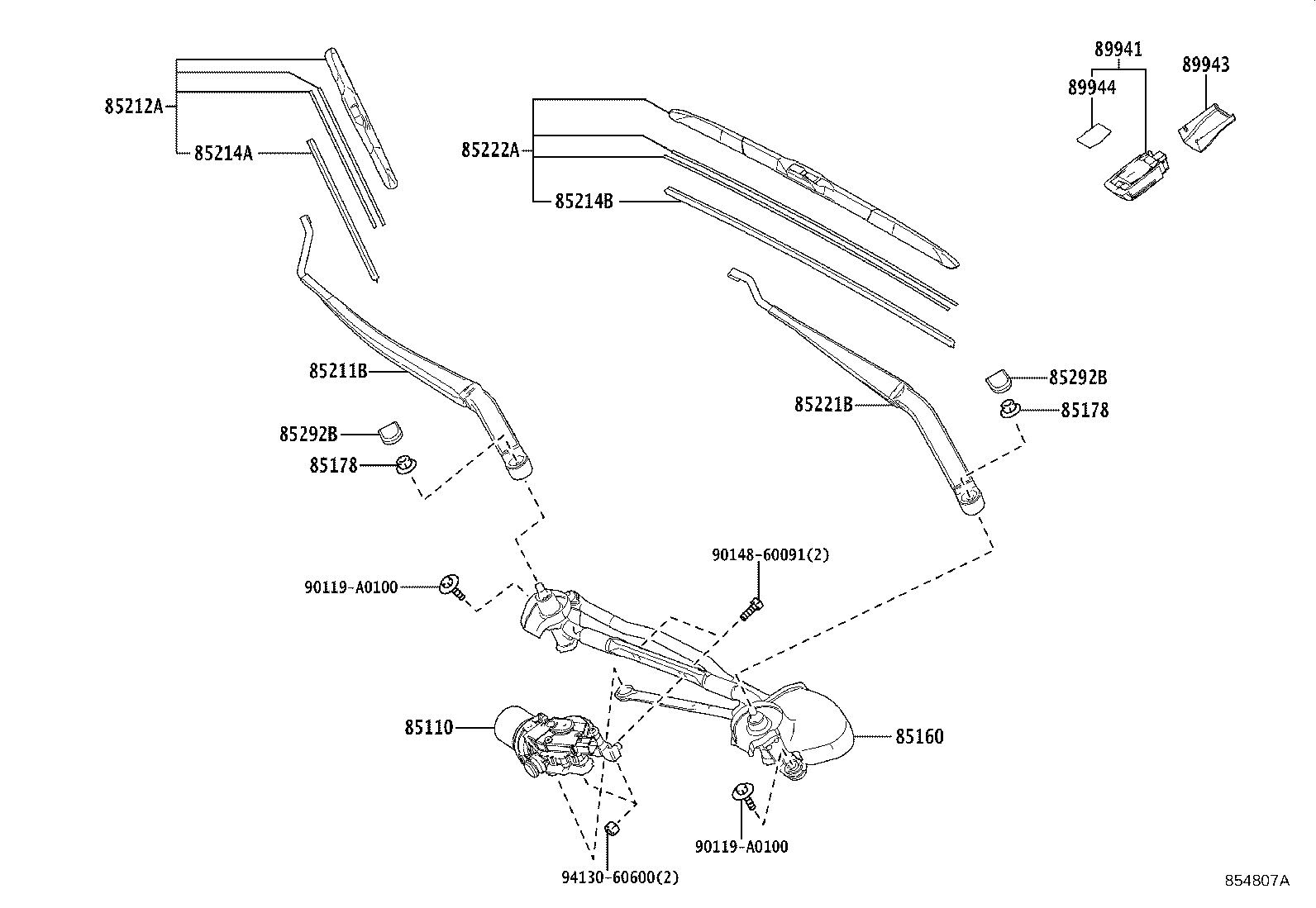 85212-F6010 BLADE, FR WIPER, RH product image