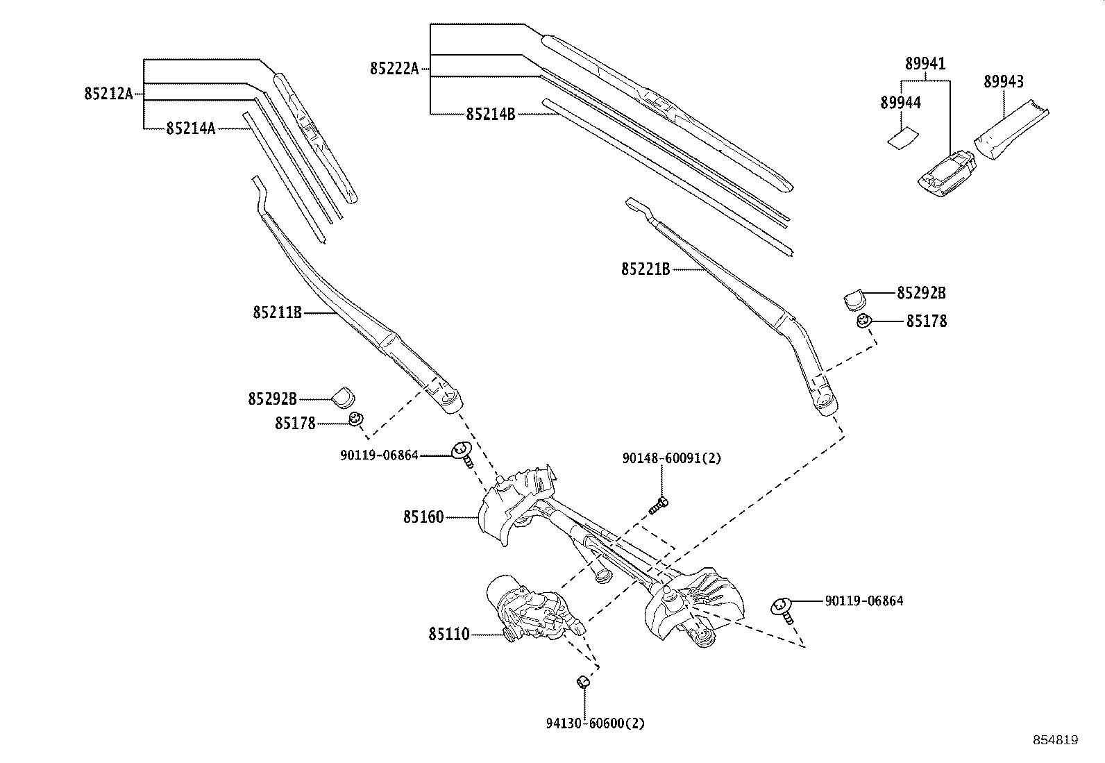 85150-42380 LINK ASSY, WINDSHIELD WIPER product image