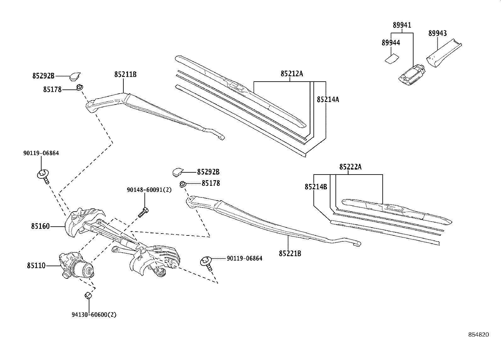 85150-42380 LINK ASSY, WINDSHIELD WIPER product image