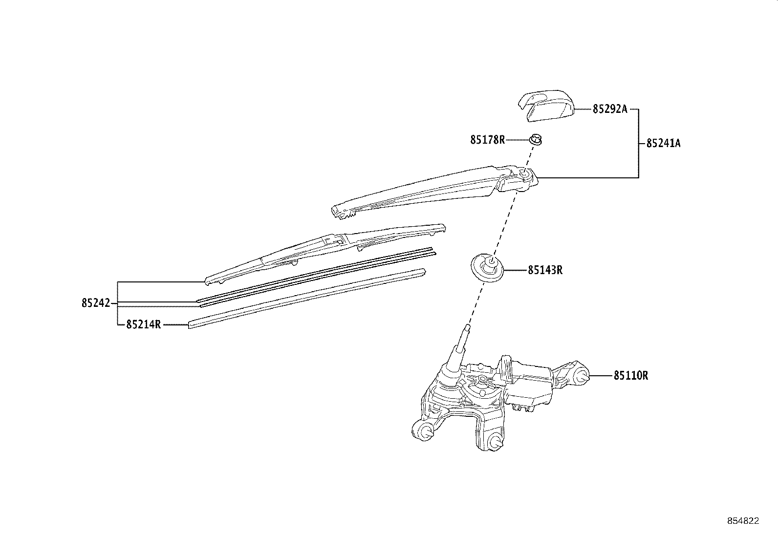 85143-0R050 GROMMET, REAR WIPER MOTOR product image