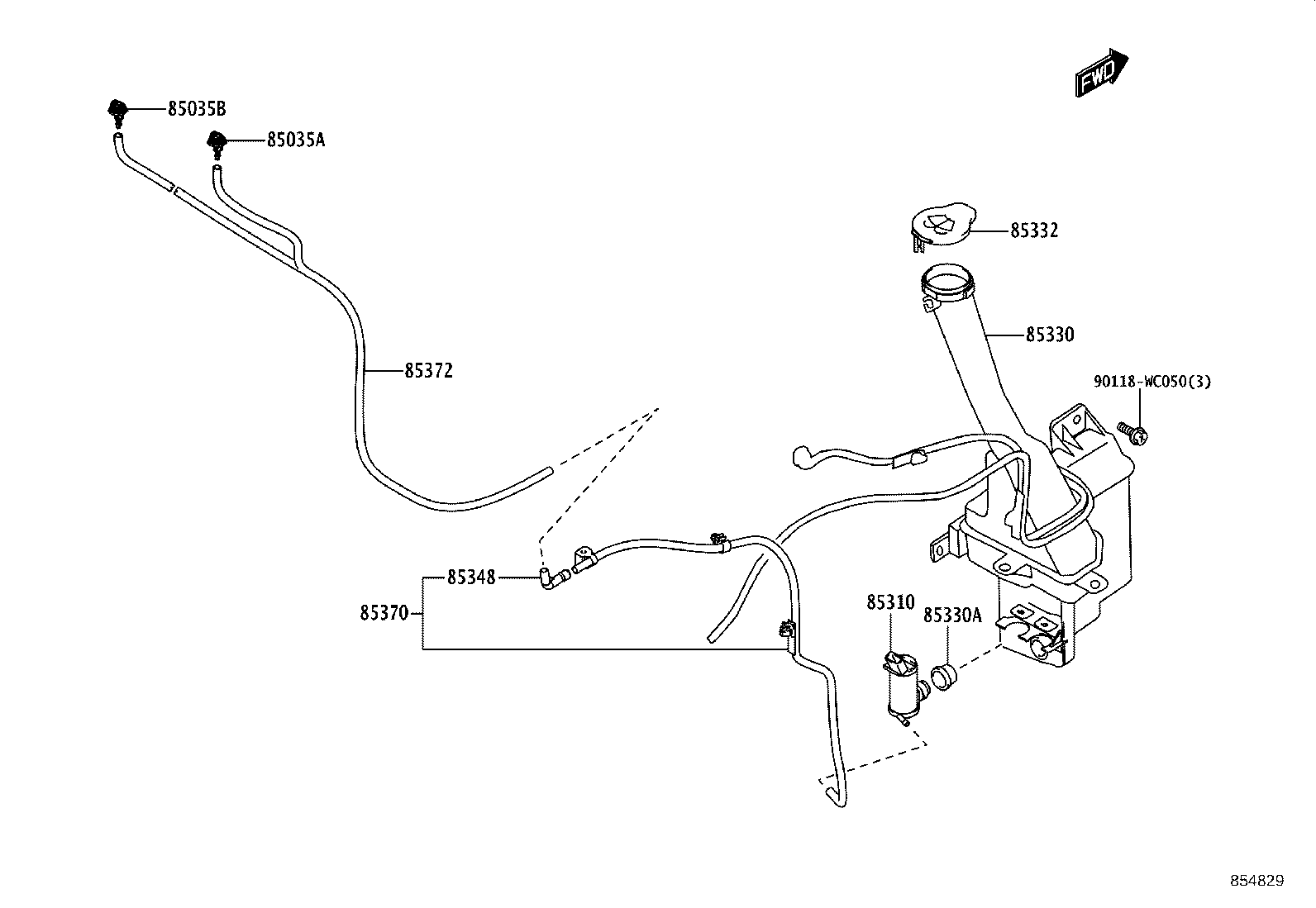 85330-WC013 JAR ASSY, WINDSHIELD WASHER product image