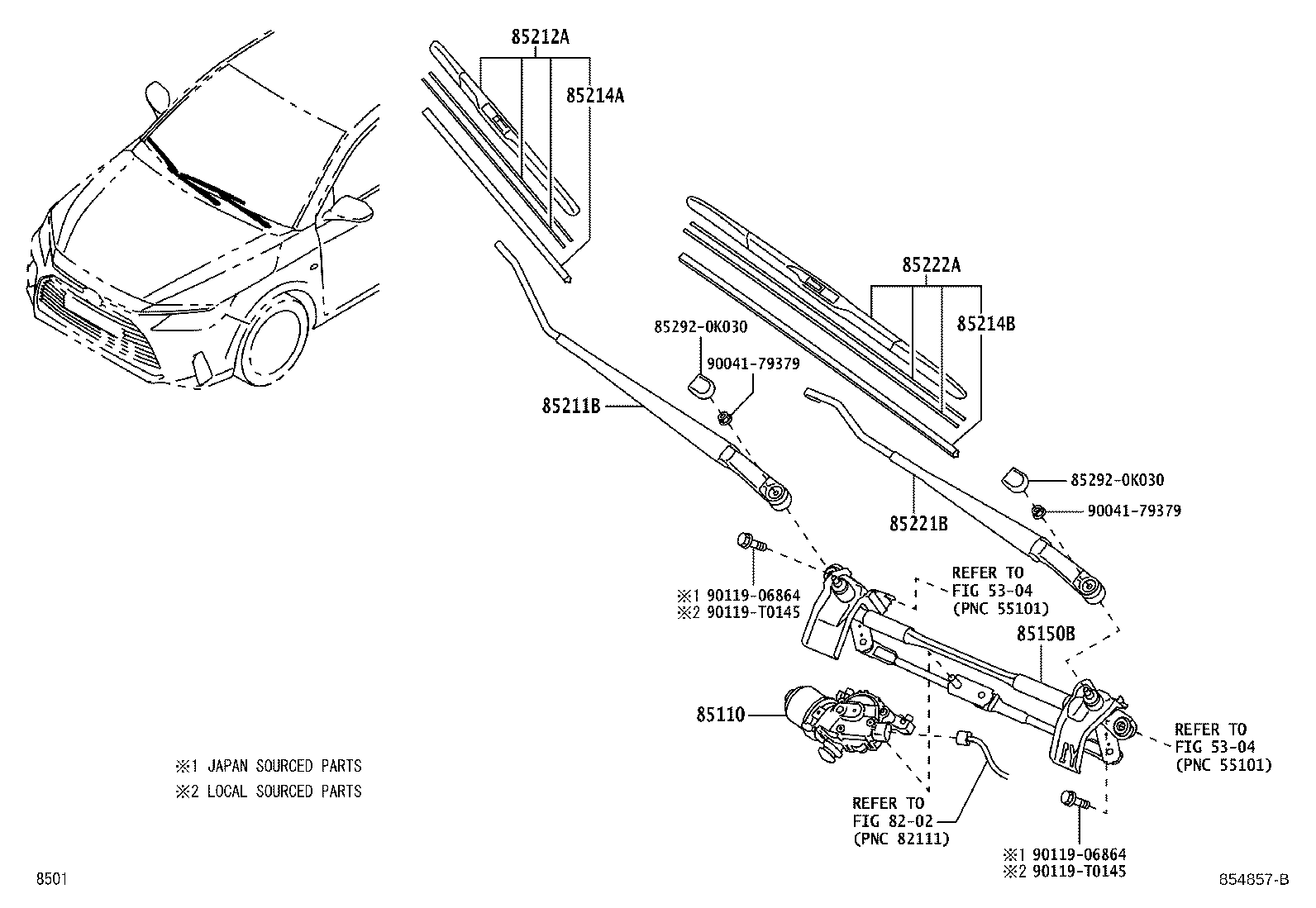 85214-B2290 RUBBER, WIPER, RH product image