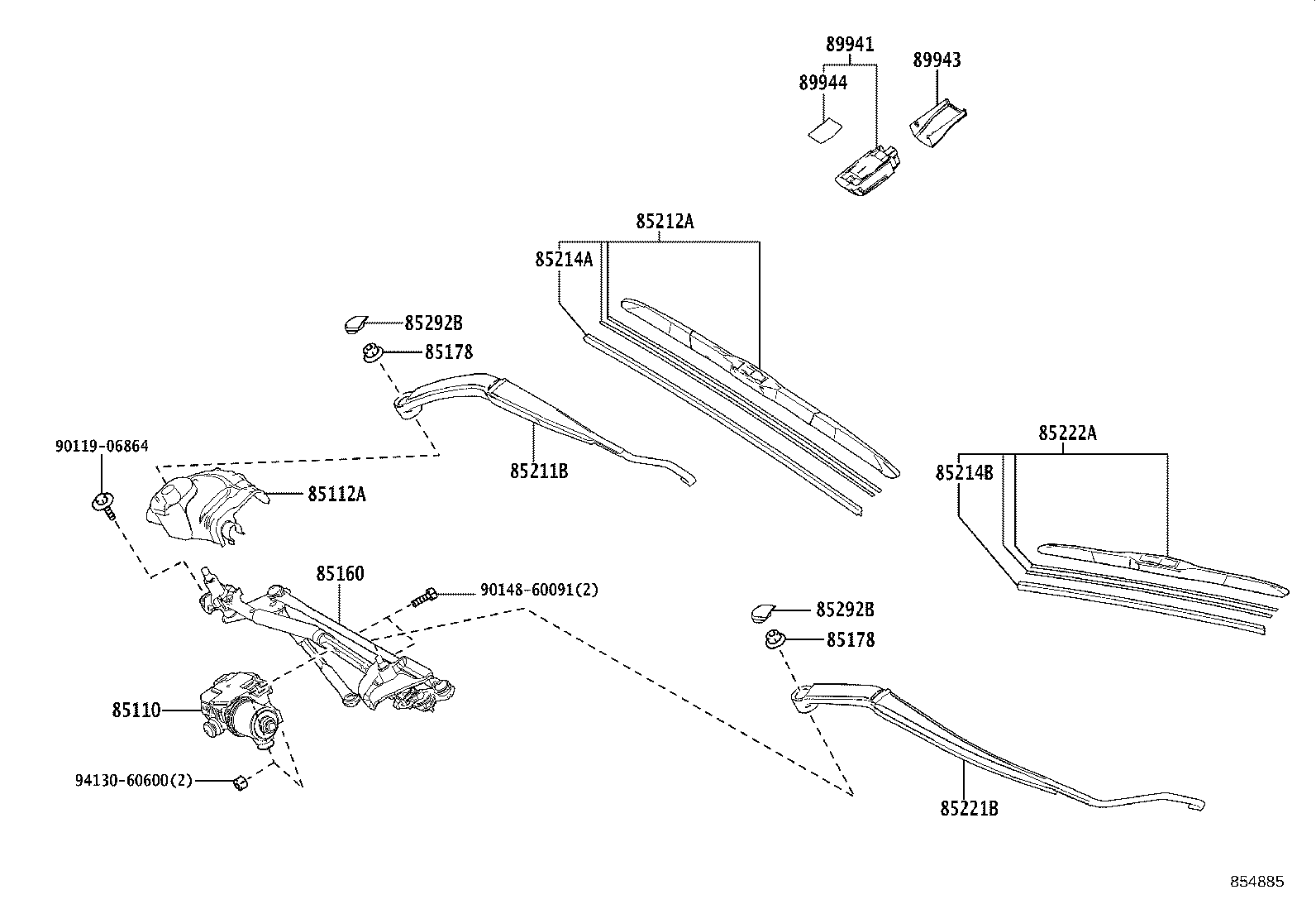 85212-30430 BLADE, FR WIPER, RH product image