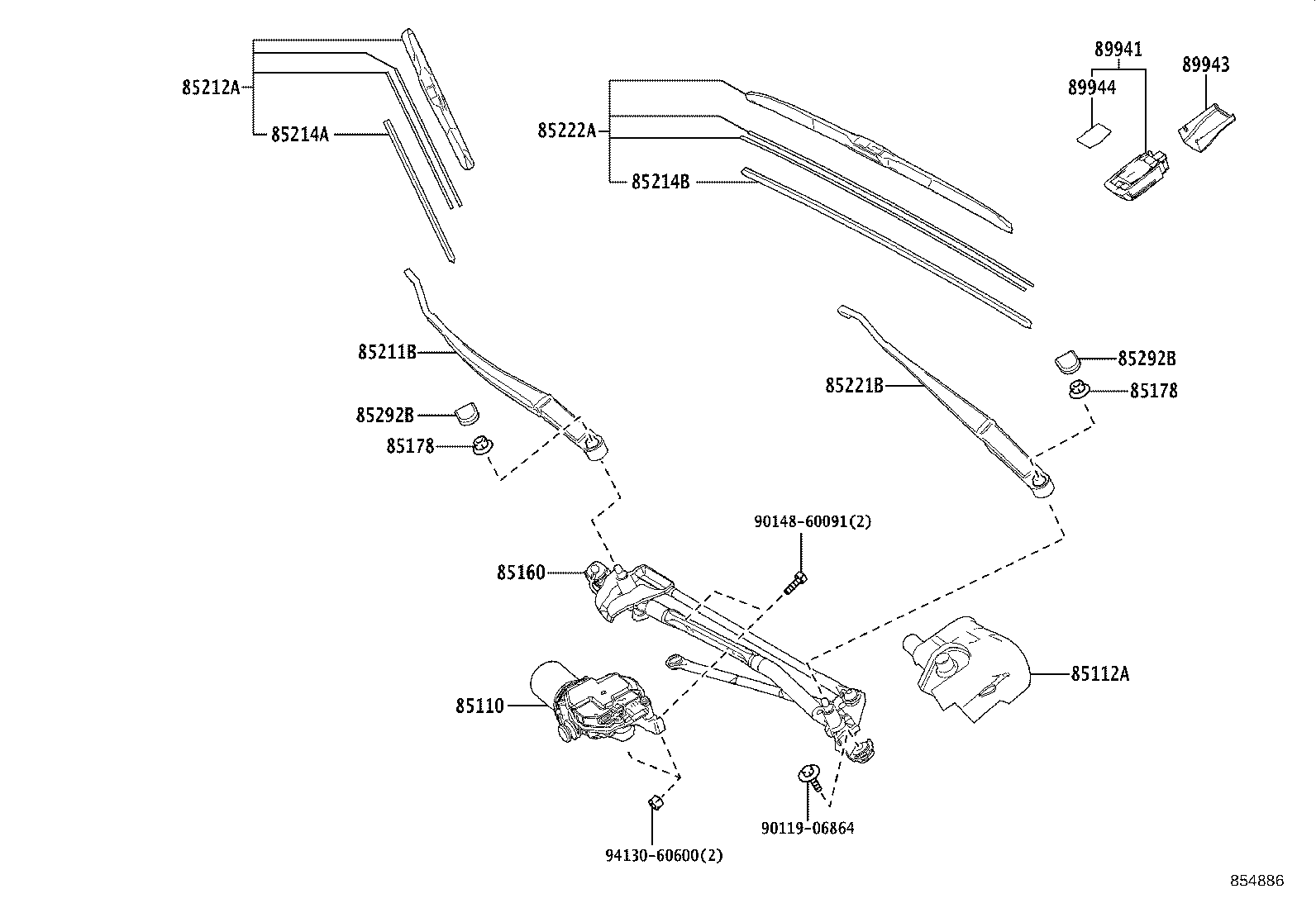 85212-30430 BLADE, FR WIPER, RH product image