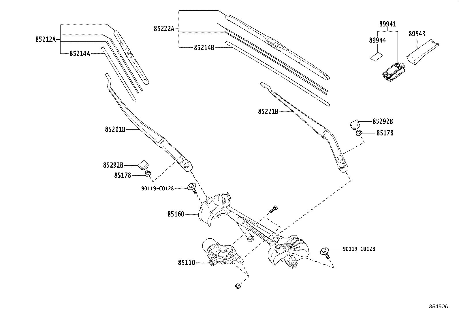 85212-0R110 BLADE, FR WIPER, RH product image