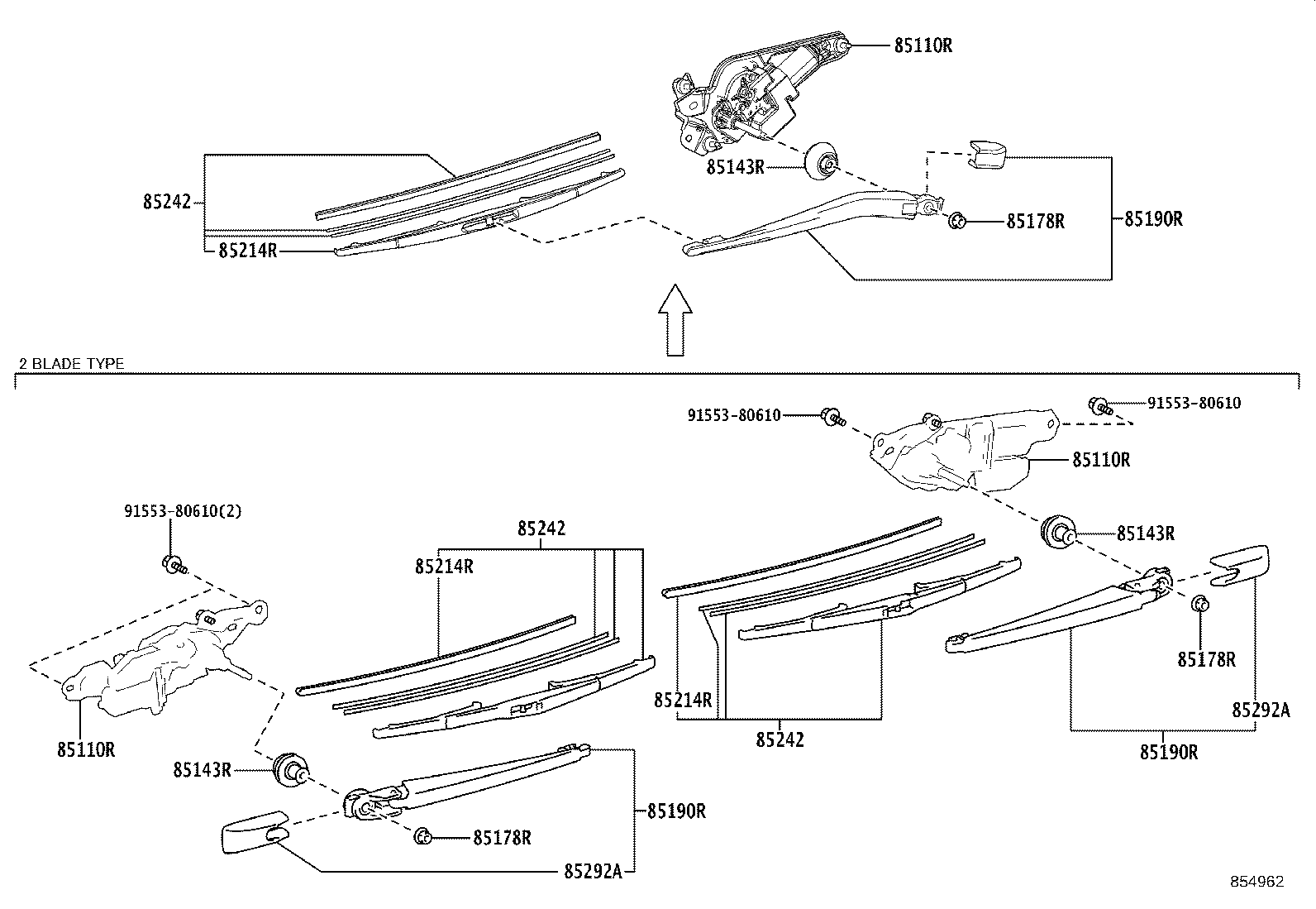 85143-26070 GROMMET, REAR WIPER MOTOR product image