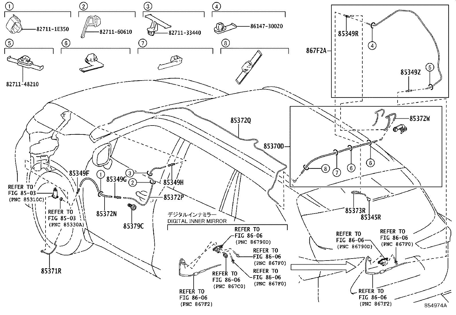 90068-33035 HOSE, REAR WASHER (FROM JOINT TO NOZZLE) product image
