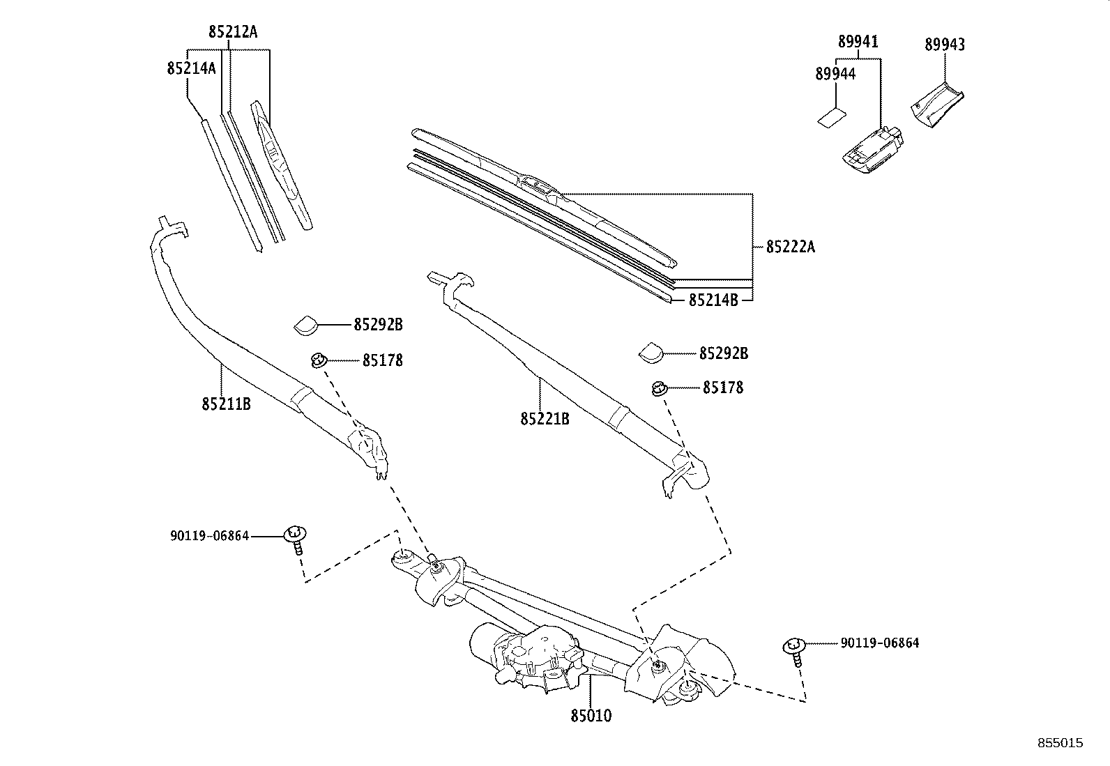 85214-62010 RUBBER, WIPER, RH product image
