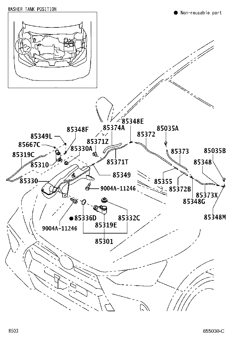 85372-BZ070 PROTECTOR, WASHER HOSE product image