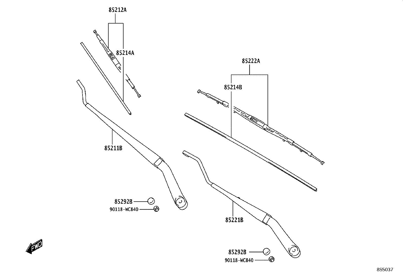 85214-WC005 RUBBER, WIPER, RH product image