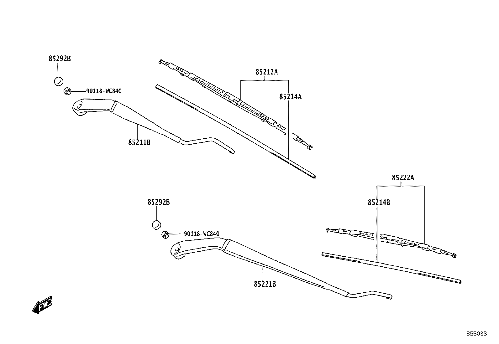 85214-WC005 RUBBER, WIPER, RH product image