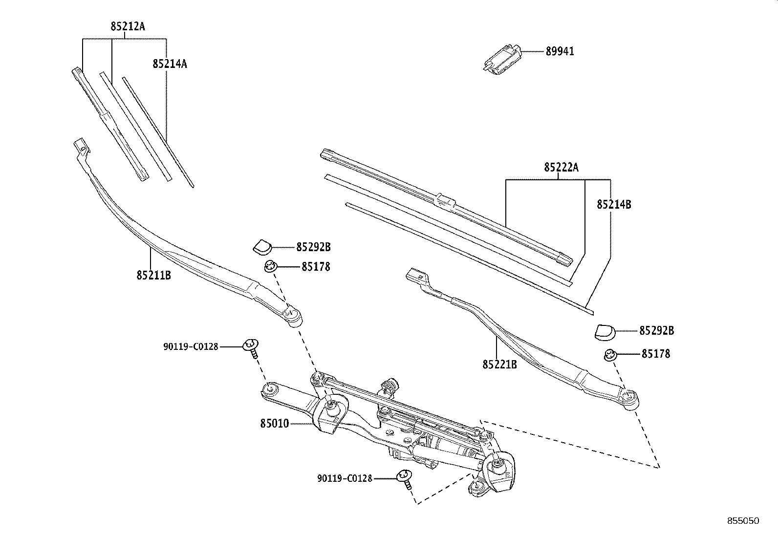 85214-03050 RUBBER, WIPER, RH product image
