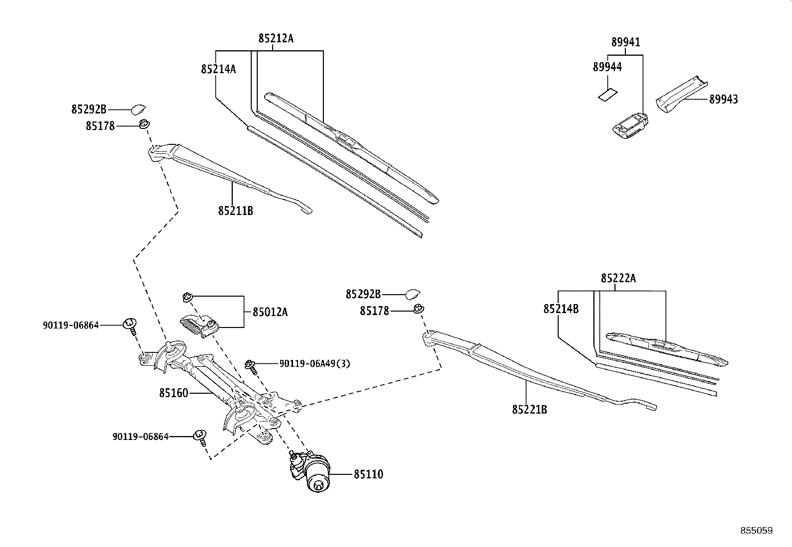 85150-47250 LINK ASSY, WINDSHIELD WIPER product image