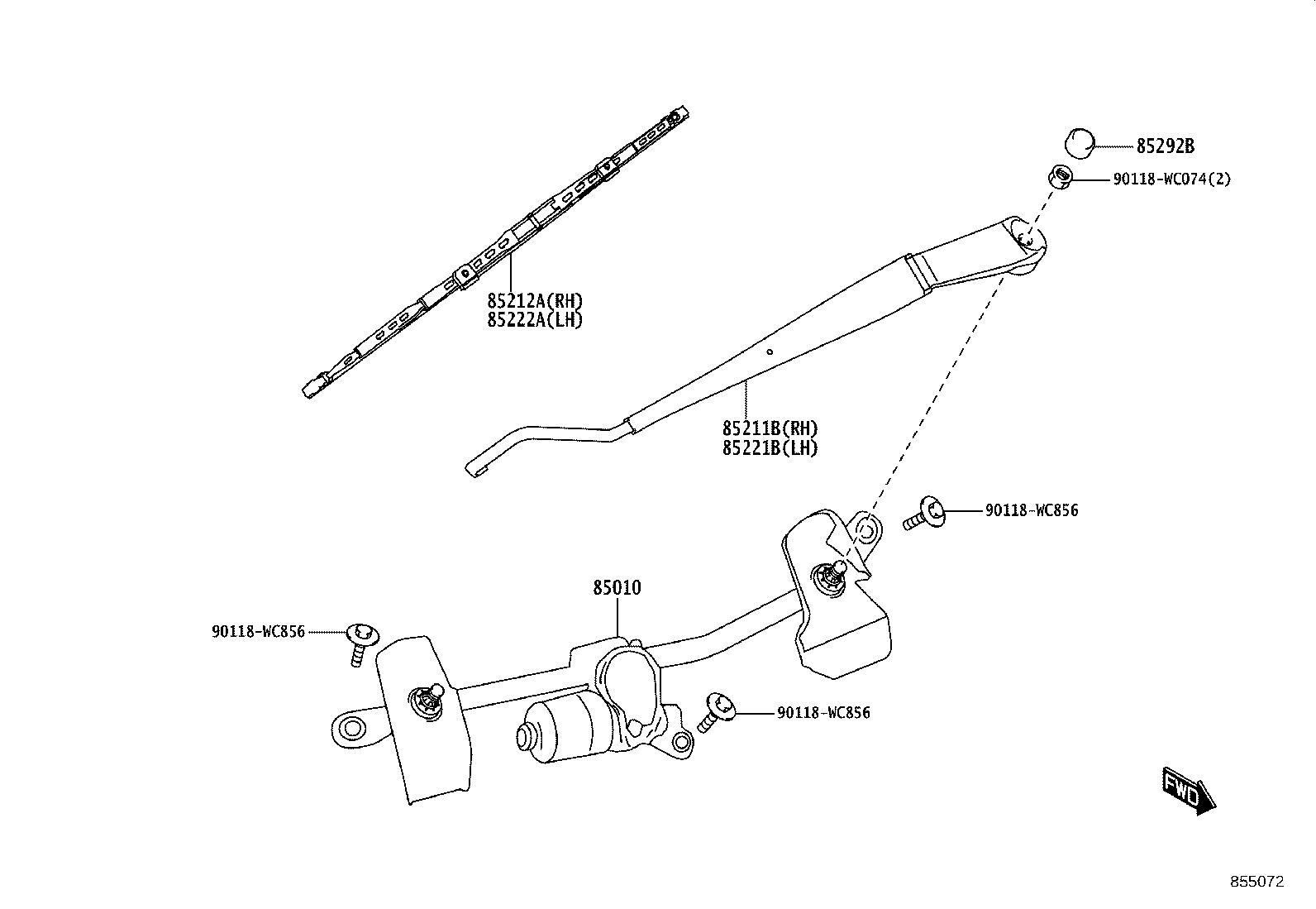 85212-WC024 BLADE, FR WIPER, RH product image