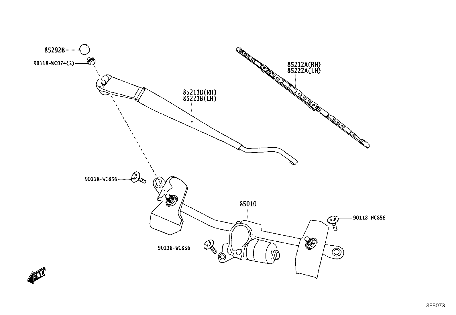 85212-WC024 BLADE, FR WIPER, RH product image