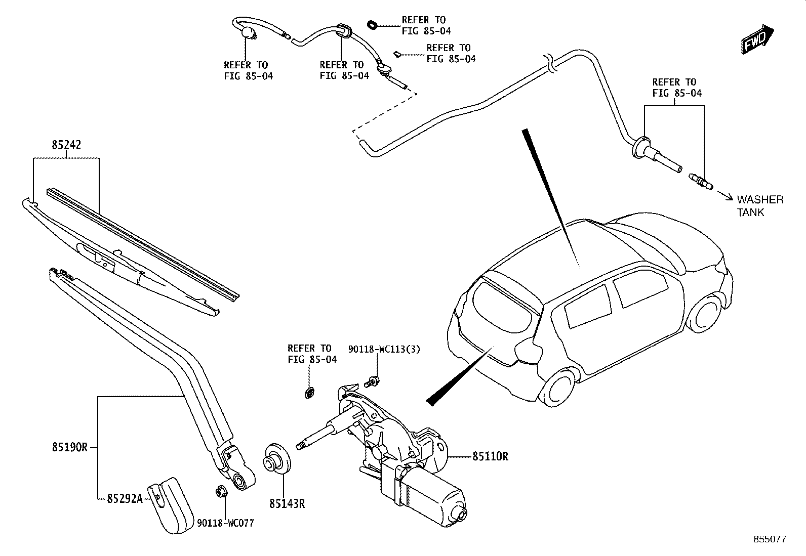 85143-WC007 GROMMET, REAR WIPER MOTOR product image