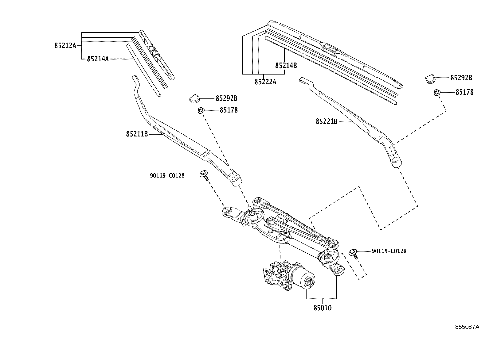 85214-02430 RUBBER, WIPER, RH product image