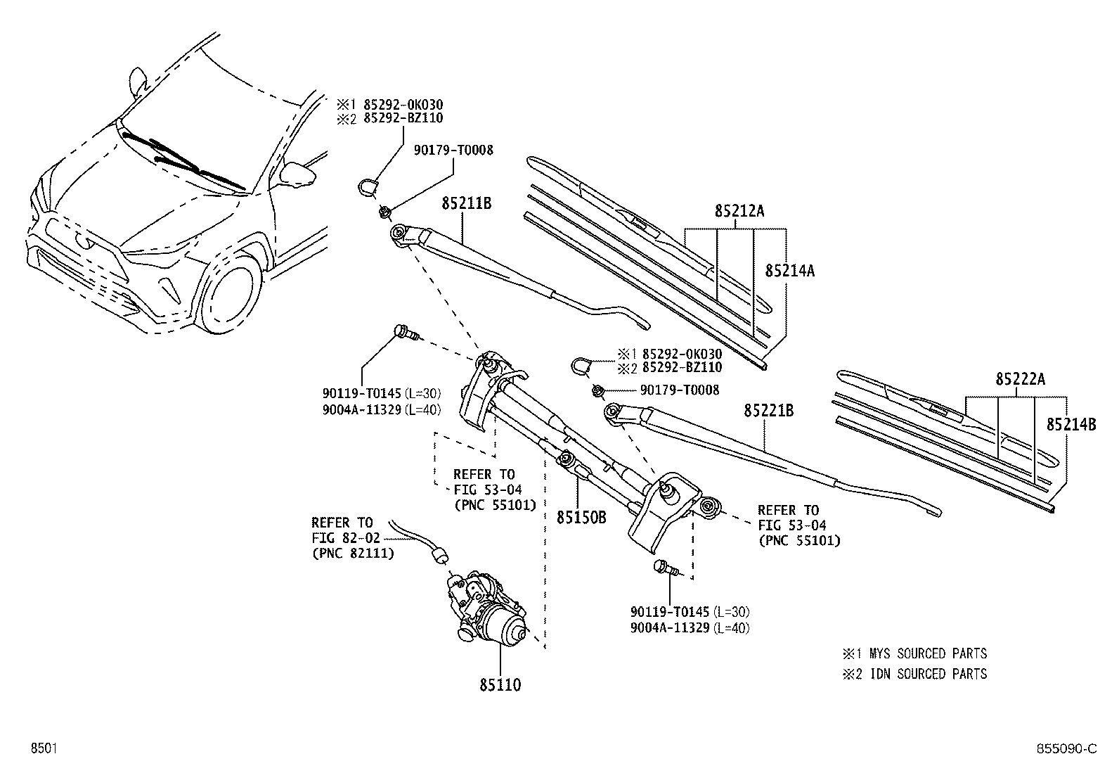 85212-B1050 BLADE, FR WIPER, RH product image