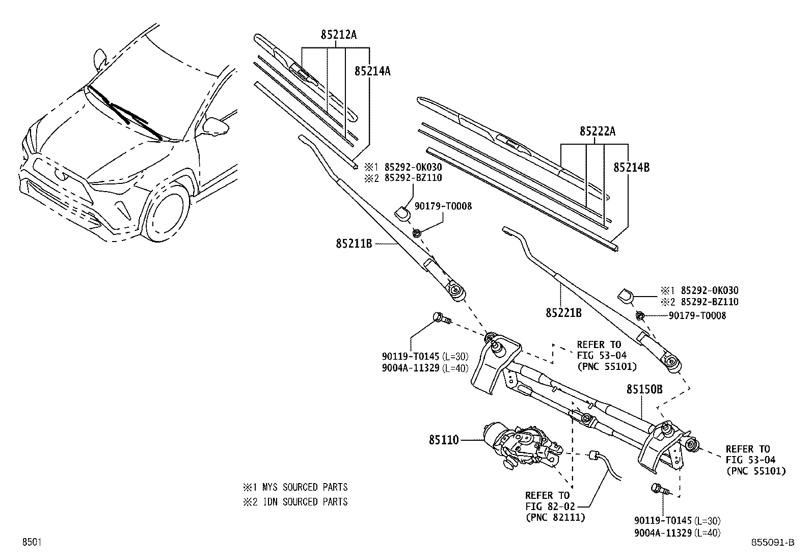85212-B1050 BLADE, FR WIPER, RH product image
