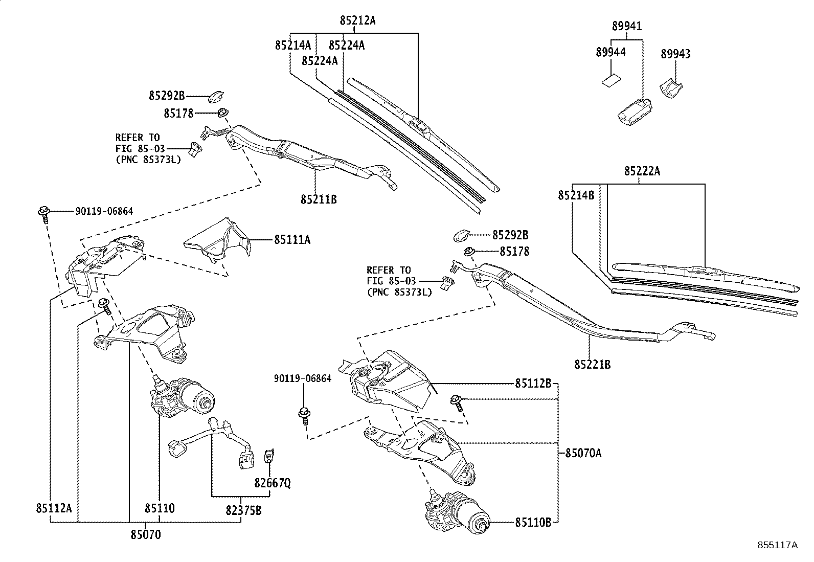 85212-11030 BLADE, FR WIPER, RH product image