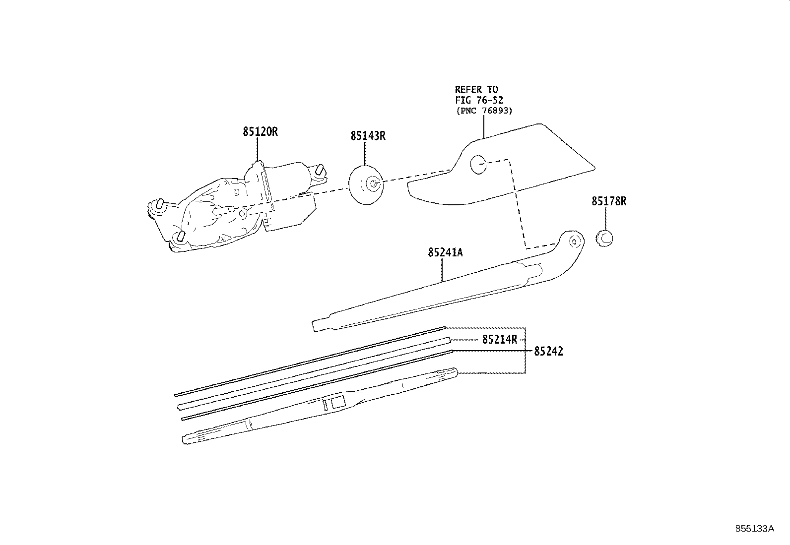 85143-58010 GROMMET, REAR WIPER MOTOR product image