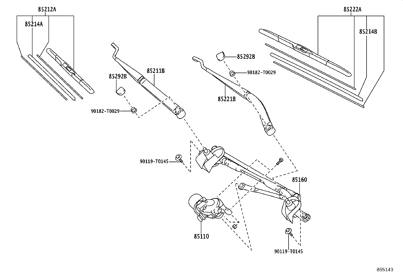 85110-0K290 MOTOR ASSY, WINDSHIELD WIPER product image