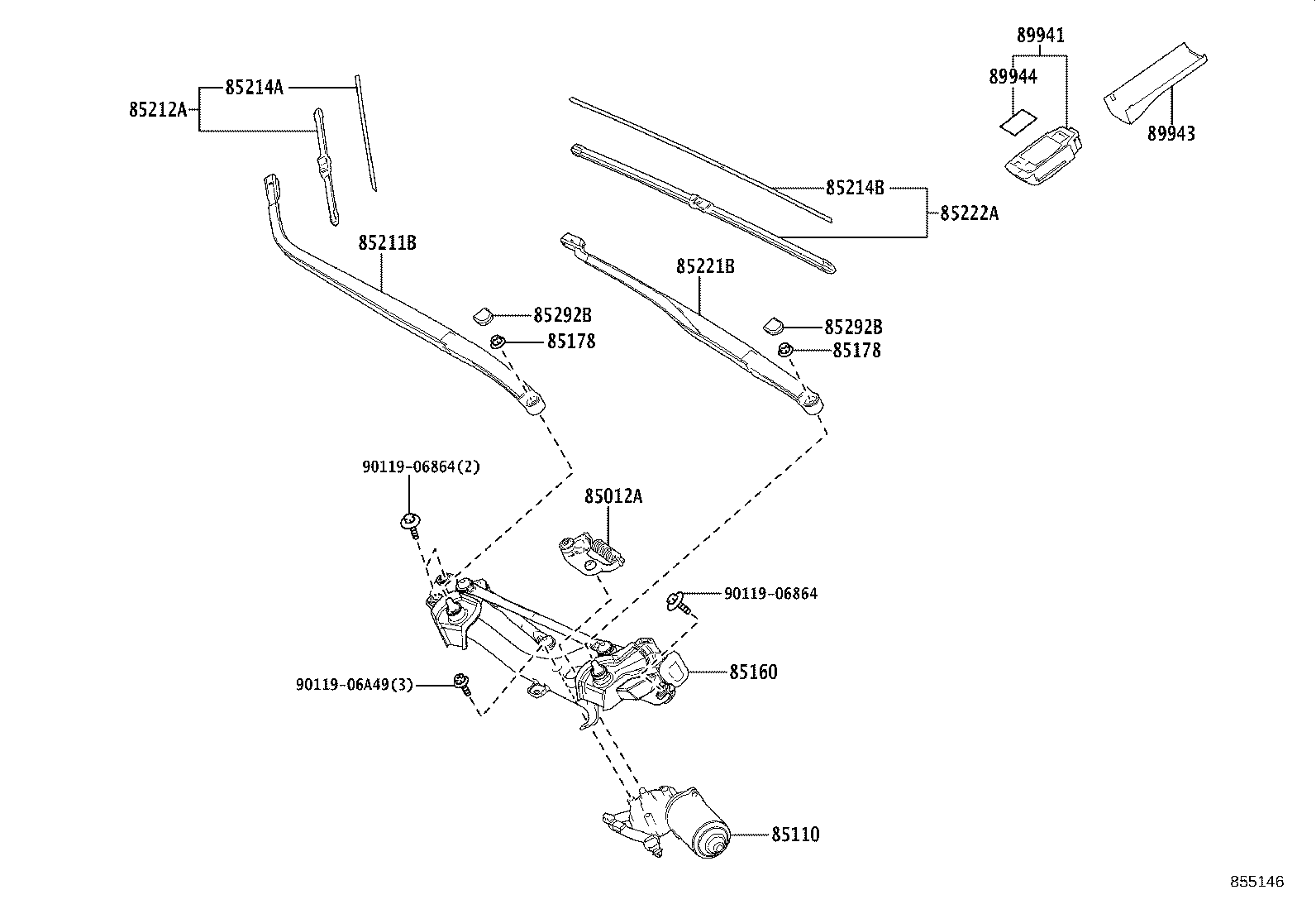 85214-58030 RUBBER, WIPER, RH product image
