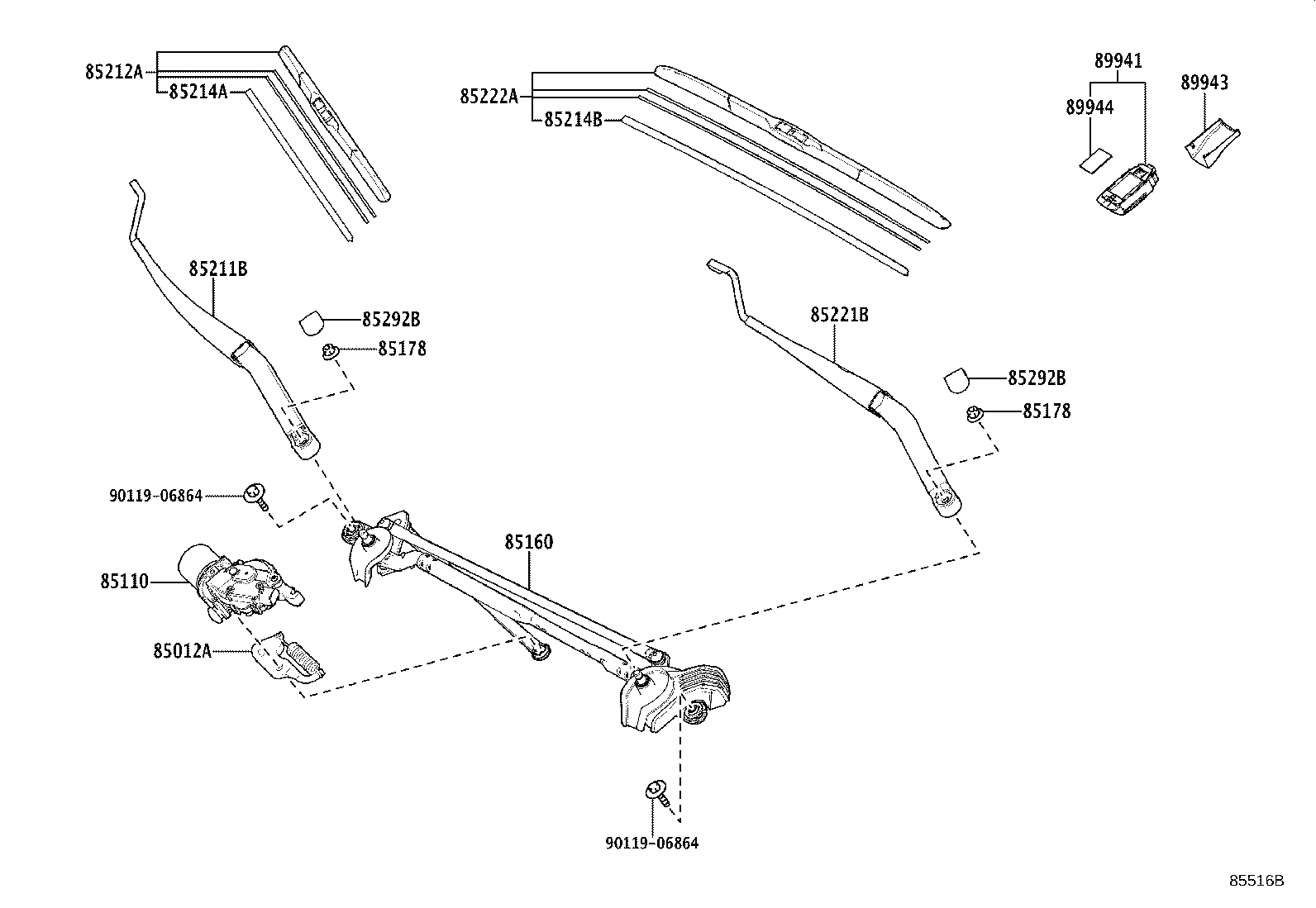 85150-0E190 LINK ASSY, WINDSHIELD WIPER product image
