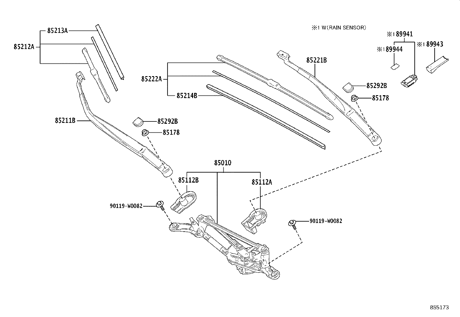 85212-F4080 BLADE, FR WIPER, RH product image