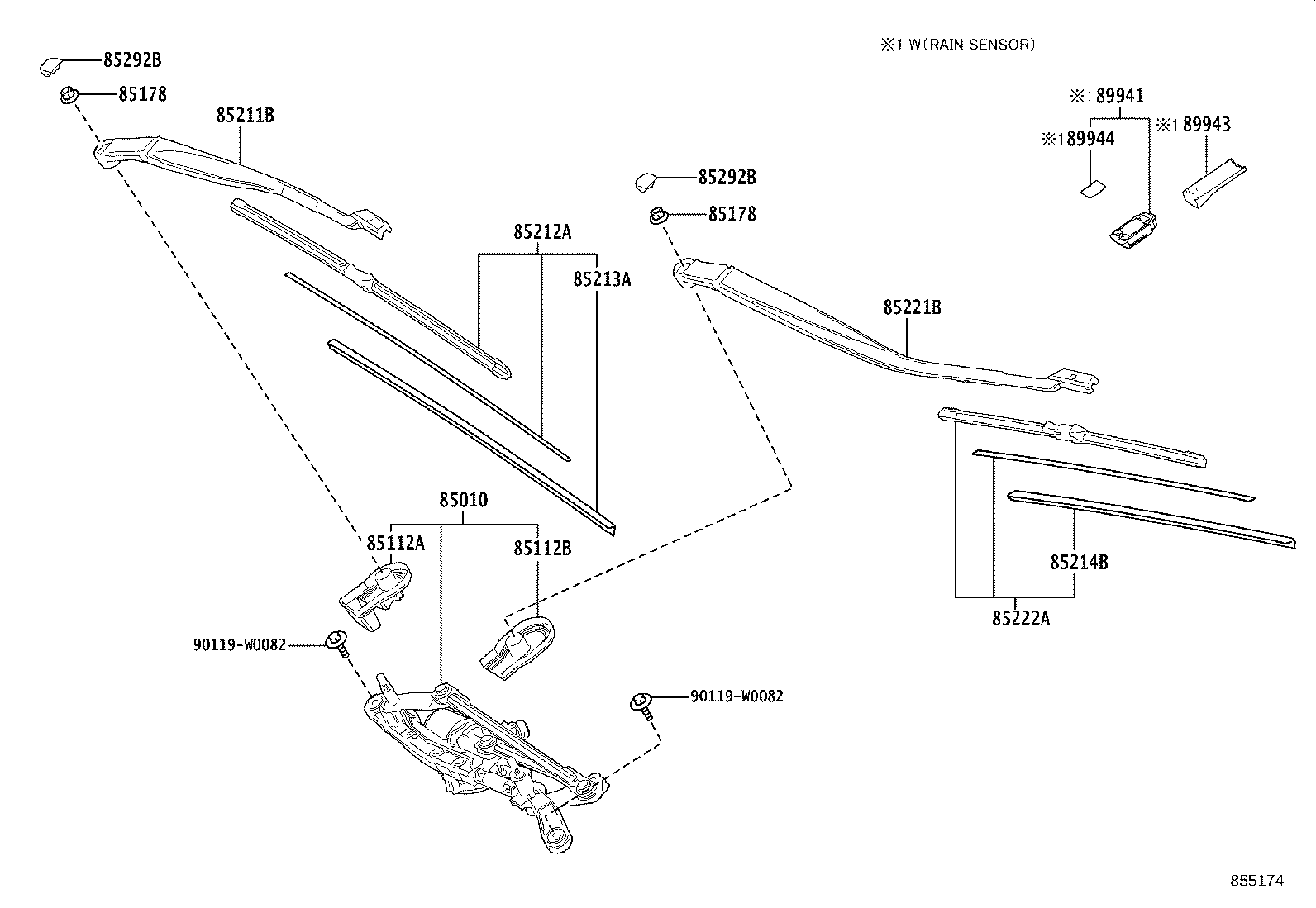 85212-F4080 BLADE, FR WIPER, RH product image